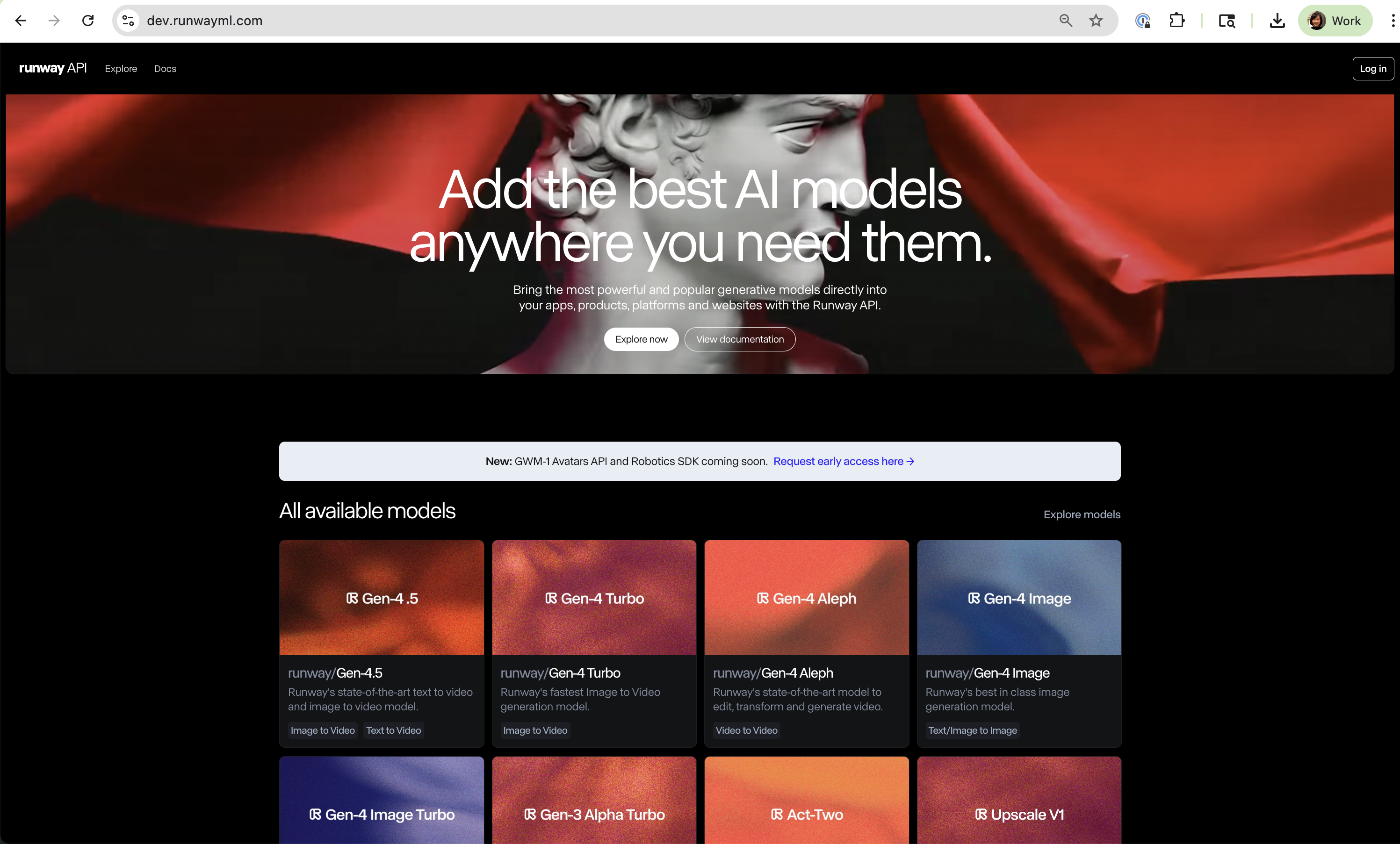 Dev portal login page